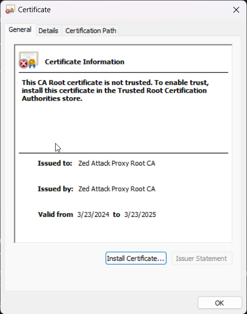Install Certificate